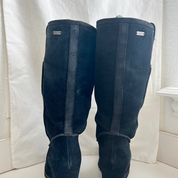 UGG Soleil Tall Black Suede wedge boots with wedge size 7 S05 - Picture 2 of 7